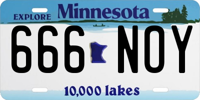 MN license plate 666NOY