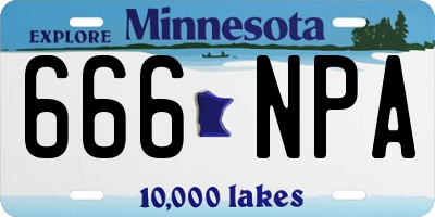 MN license plate 666NPA