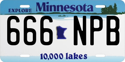 MN license plate 666NPB