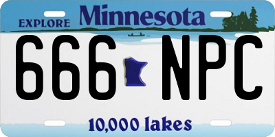 MN license plate 666NPC