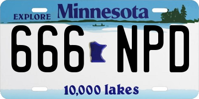 MN license plate 666NPD