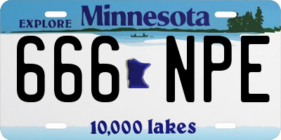MN license plate 666NPE