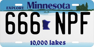 MN license plate 666NPF