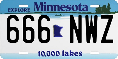 MN license plate 666NWZ