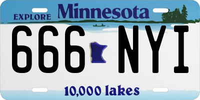 MN license plate 666NYI