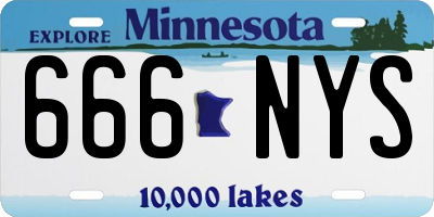 MN license plate 666NYS