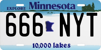 MN license plate 666NYT