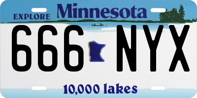 MN license plate 666NYX