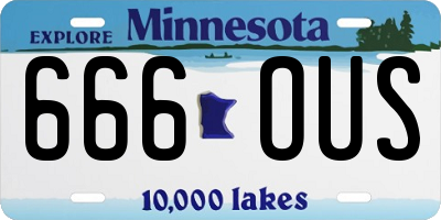MN license plate 666OUS