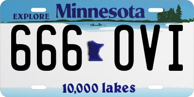 MN license plate 666OVI