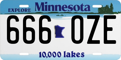 MN license plate 666OZE