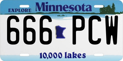 MN license plate 666PCW