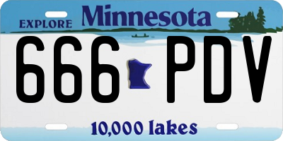 MN license plate 666PDV