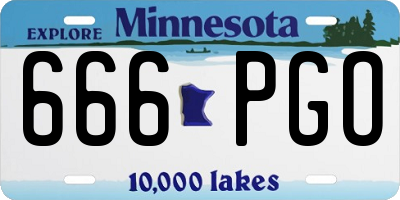 MN license plate 666PGO