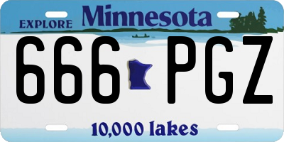 MN license plate 666PGZ