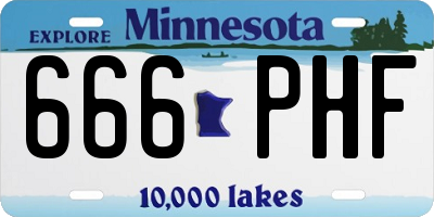 MN license plate 666PHF