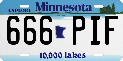 MN license plate 666PIF