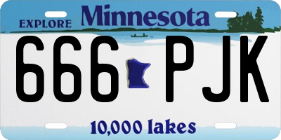 MN license plate 666PJK