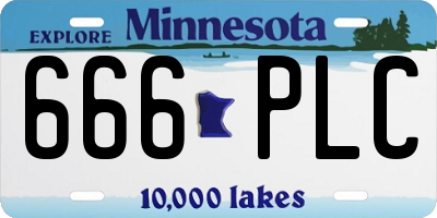 MN license plate 666PLC
