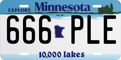 MN license plate 666PLE