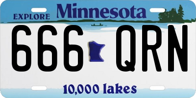 MN license plate 666QRN
