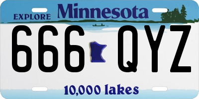 MN license plate 666QYZ