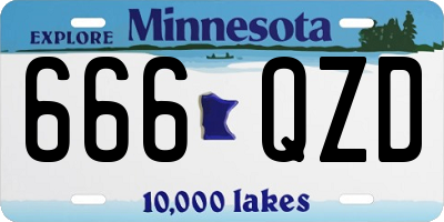 MN license plate 666QZD
