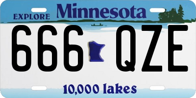 MN license plate 666QZE