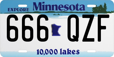 MN license plate 666QZF