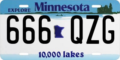 MN license plate 666QZG