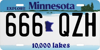 MN license plate 666QZH