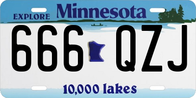 MN license plate 666QZJ