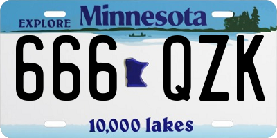 MN license plate 666QZK