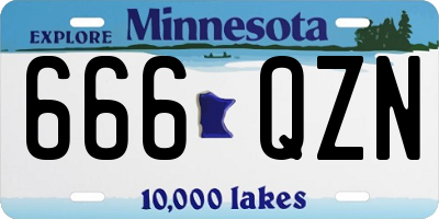 MN license plate 666QZN