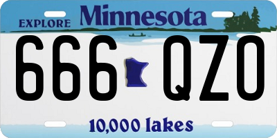 MN license plate 666QZO