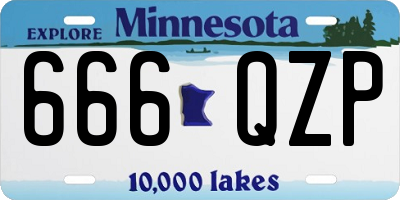 MN license plate 666QZP