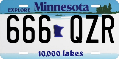 MN license plate 666QZR