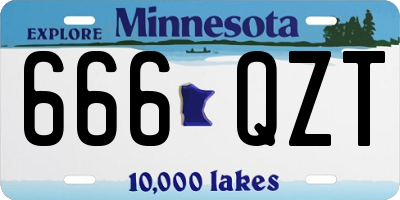 MN license plate 666QZT