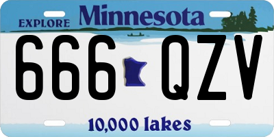 MN license plate 666QZV