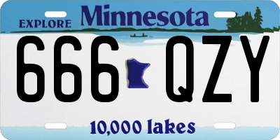 MN license plate 666QZY