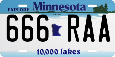 MN license plate 666RAA