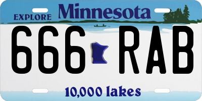 MN license plate 666RAB