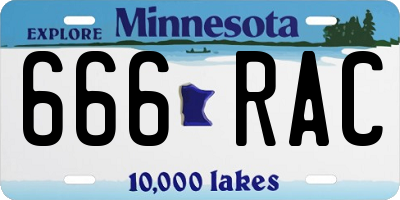 MN license plate 666RAC