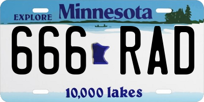 MN license plate 666RAD