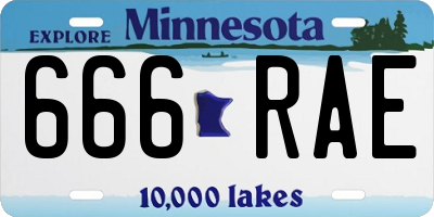 MN license plate 666RAE