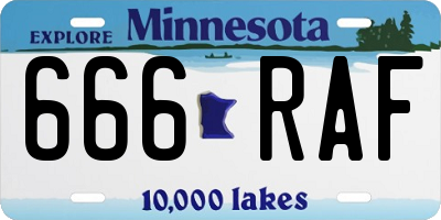 MN license plate 666RAF
