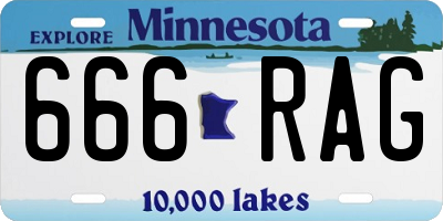 MN license plate 666RAG