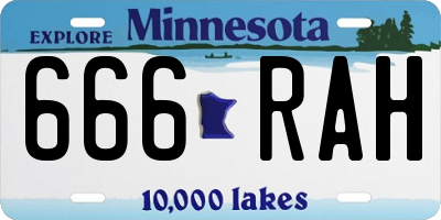 MN license plate 666RAH