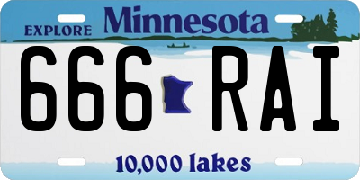 MN license plate 666RAI
