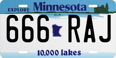 MN license plate 666RAJ